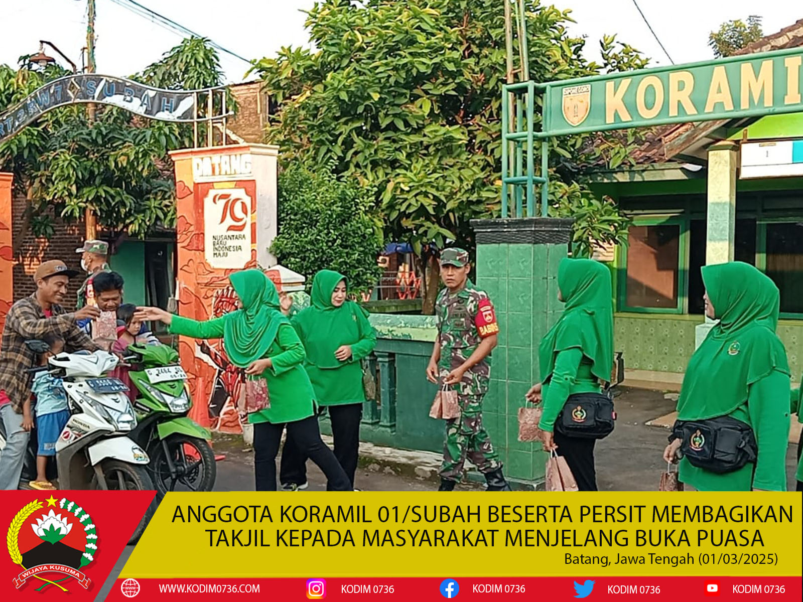 Hari Pertama Puasa, Koramil 01 /Subah Bagikan Takjil Gratis