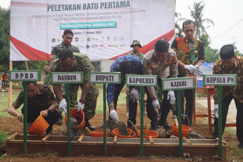 Peletakan Batu Pertama Pembangunan Koperasi Desa Merah Putih, Dandim Pastikan Pembangunan dimulai di Tujuh Titik